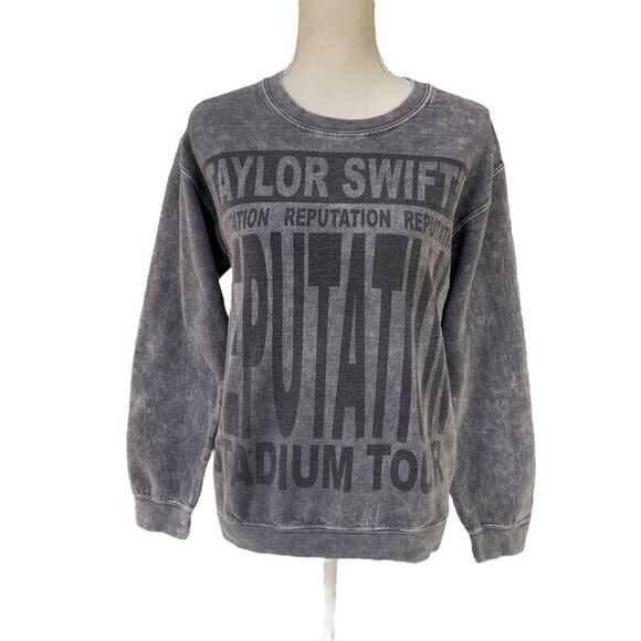 Taylor Swift Reputation Tour Crewneck Sweatshirt Stone Wash Grey Size Small - Picture 1 of 7